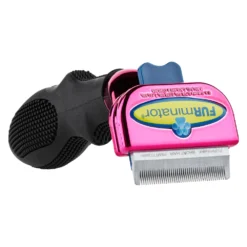 Furminator DeShedding Tool - Small Cat Short Hair Metallic [Pink] -FURMINATO Pet Care Shop FU 01223 2