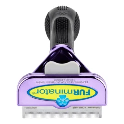 Furminator DeShedding Tool - Large Cat Long Hair Metallic [Purple] -FURMINATO Pet Care Shop FU 01226 3