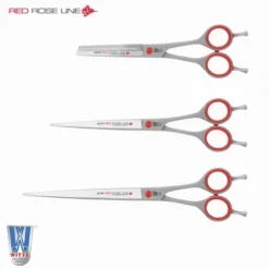 Roseline Scissors Set Of 3 Red Scissor With Case -FURMINATO Pet Care Shop R Set 2