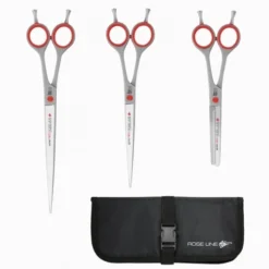 Roseline Scissors Set Of 3 Red Scissor With Case
